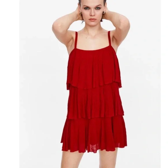 Zara | Dresses | Bnwt Zara Red Ruffle Dress | Poshmark Zara | Dresses | Bnwt Zara Red Ruffle Dress | Poshmark